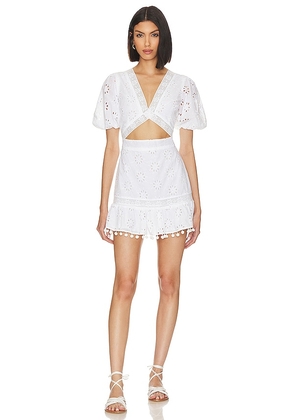 Tularosa x Jetset Christina Carly Mini Dress in White. Size S, XL, XS, XXS.