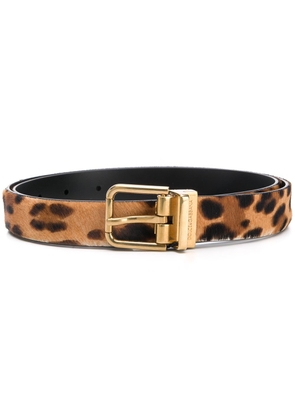 Dolce & Gabbana leopard-print leather belt - Neutrals