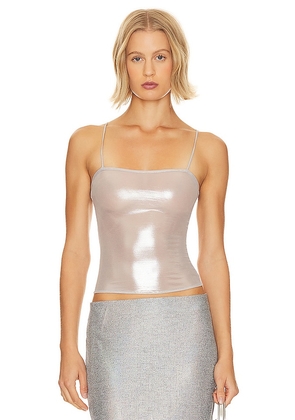 SUBSURFACE The Liquid Tank in Metallic Silver. Size XS.