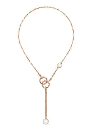 Pomellato 18kt rose and white gold Nudo mother-of-pearl, white topaz and diamond necklace - Pink