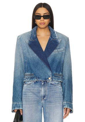 3x1 Mary Crop Jacket in Blue. Size M, S, XS.