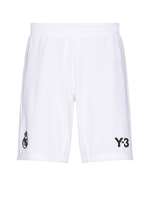 Y-3 Yohji Yamamoto x Real Madrid Pre Shorts in White. Size M, XL/1X.