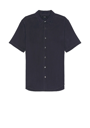 Theory Short Sleeve Shirt in Navy. Size M, S.