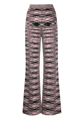 Missoni patterned intarsia-knit flared trousers - Black