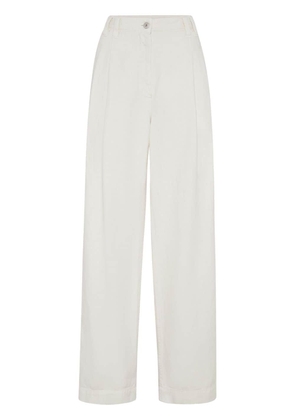 Brunello Cucinelli high-waisted straight-leg trousers - White