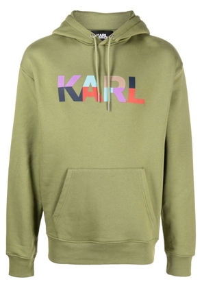 Karl Lagerfeld logo print hoodie - Green