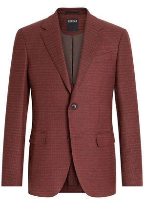 Zegna check-pattern single-breasted blazer - Red