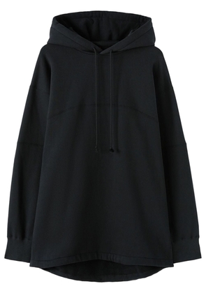 Jil Sander logo-embroidered cotton hoodie - Black