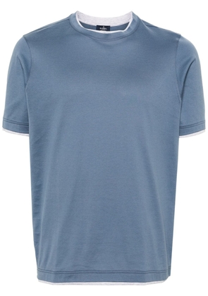 Barba contrasting-trim cotton T-shirt - Blue