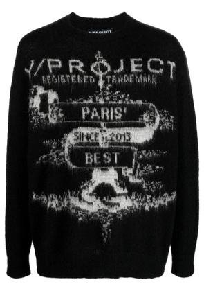 Y/Project logo intarsia-knit jumper - Black