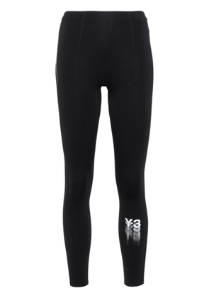 Y-3 logo-print high-waist leggings - Black