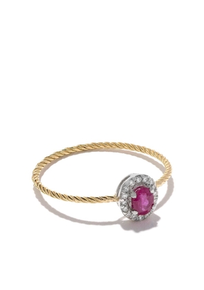 Wouters & Hendrix Gold 18kt diamond and ruby ring