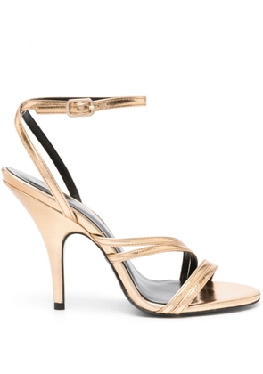 Patrizia Pepe 100mm metallic strappy sandals - Gold