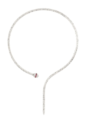 Officina Bernardi 18kt white gold Ophidia Y ruby necklace - Silver