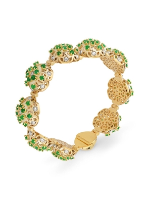 Officina Bernardi 18kt yellow gold Damasco emerald and diamond bracelet