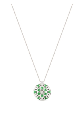 Officina Bernardi 18kt white gold small Damasco emerald necklace - Silver