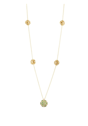Officina Bernardi 18kt yellow gold Damasco Station emerald necklace