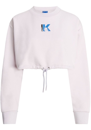 Karl Lagerfeld Jeans logo-print drawstring sweatshirt - White