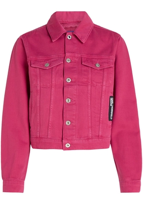 Karl Lagerfeld Jeans logo-appliqué denim jacket - Pink