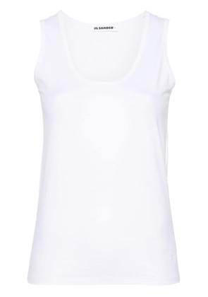Jil Sander + logo-embroidered tank top - White