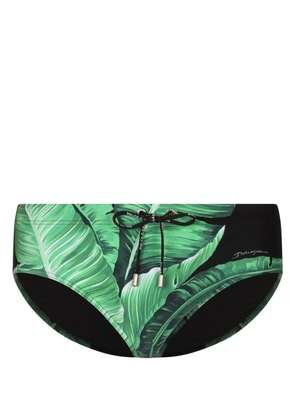 Dolce & Gabbana Banana Leaf-print swim trunks - Green