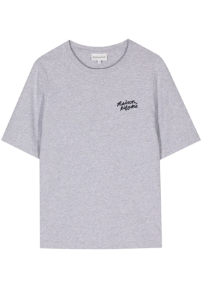 Maison Kitsuné logo-embroidered cotton T-shirt - Grey