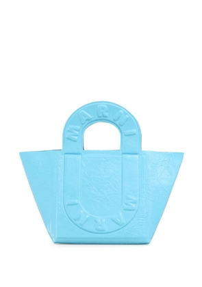Marni medium Sweedy leather tote bag - Blue