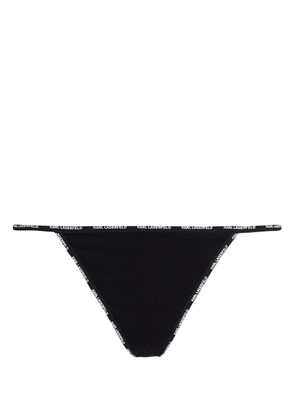 Karl Lagerfeld logo-tape G-string thong - Black