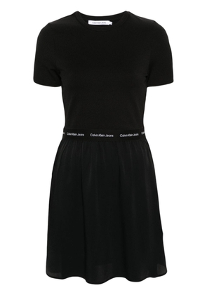 Calvin Klein logo-embroidered mini dress - Black