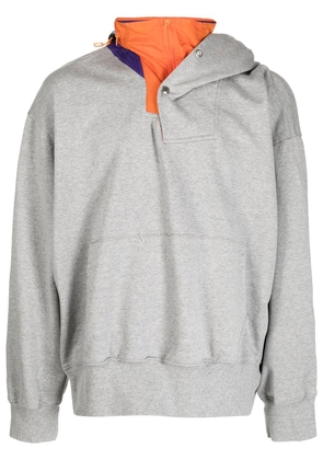 Kolor asymmetric-design hoodie - Grey