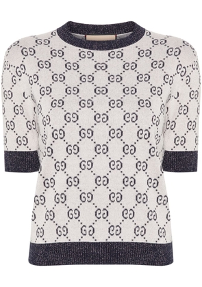 Gucci GG-motif lamé knitted top - Neutrals