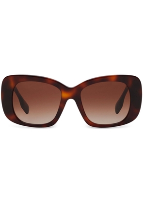 Burberry Eyewear logo-embossed oversize-frame sunglasses - Brown