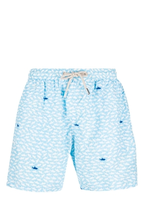 MC2 Saint Barth shark graphic-print swim shorts - Blue