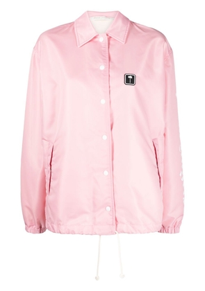 Palm Angels logo-appliqué shirt jacket - Pink