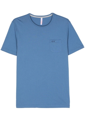 Sun 68 logo-embroidered cotton T-shirt - Blue