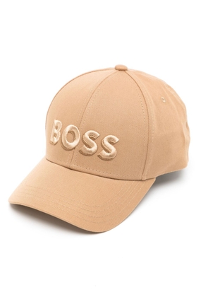 BOSS logo-embroidered cotton cap - Brown
