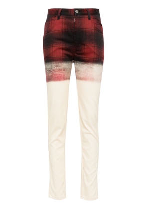 Maison Margiela checked skinny jeans - Red