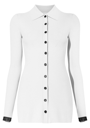 Proenza Schouler White Label ribbed-knit slim-fit cardigan - Neutrals