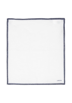 Lardini logo-print flax pocket scarf - White