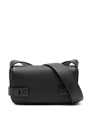 Ferragamo Gancini-plaque leather crossbody bag - Black