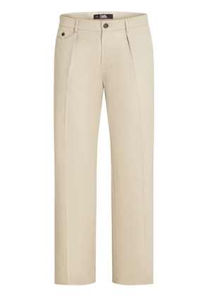 Karl Lagerfeld straight-leg cotton trousers - Neutrals