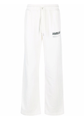 AMBUSH logo-print fleece track pants - White