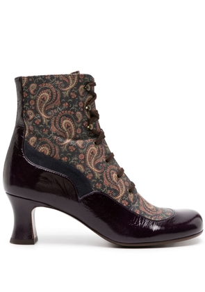 Chie Mihara Mylion 50mm paisley-print boots - Red