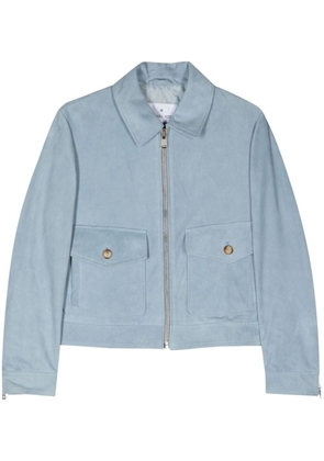 Manuel Ritz zip-up suede shirt jacket - Blue