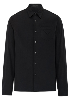 Prada triangle-logo cotton shirt - Black