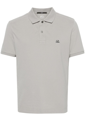 C.P. Company logo-embroidered cotton polo shirt - Grey