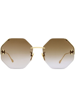 Isabel Marant Eyewear geometric-frame rimless sunglasses - Gold