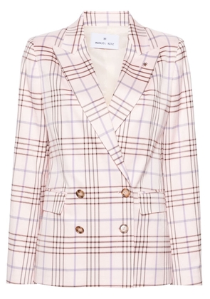 Manuel Ritz plaid-check double-breasted blazer - Pink