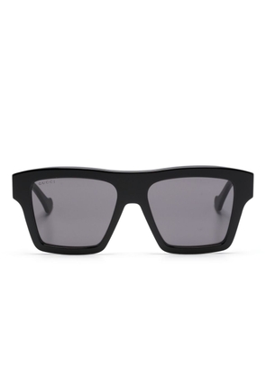 Gucci Pre-Owned logo-engraved square-frame sunglasses - Black