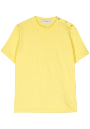 Manuel Ritz button-shoulder fine-knit top - Yellow